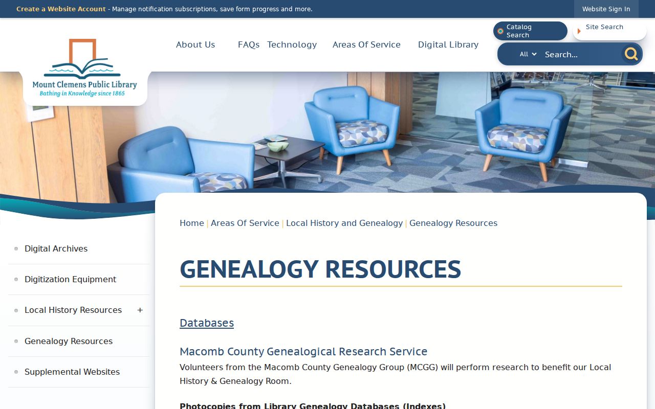 Shelby Township previous residents house history resources at Mount Clemens Public Library