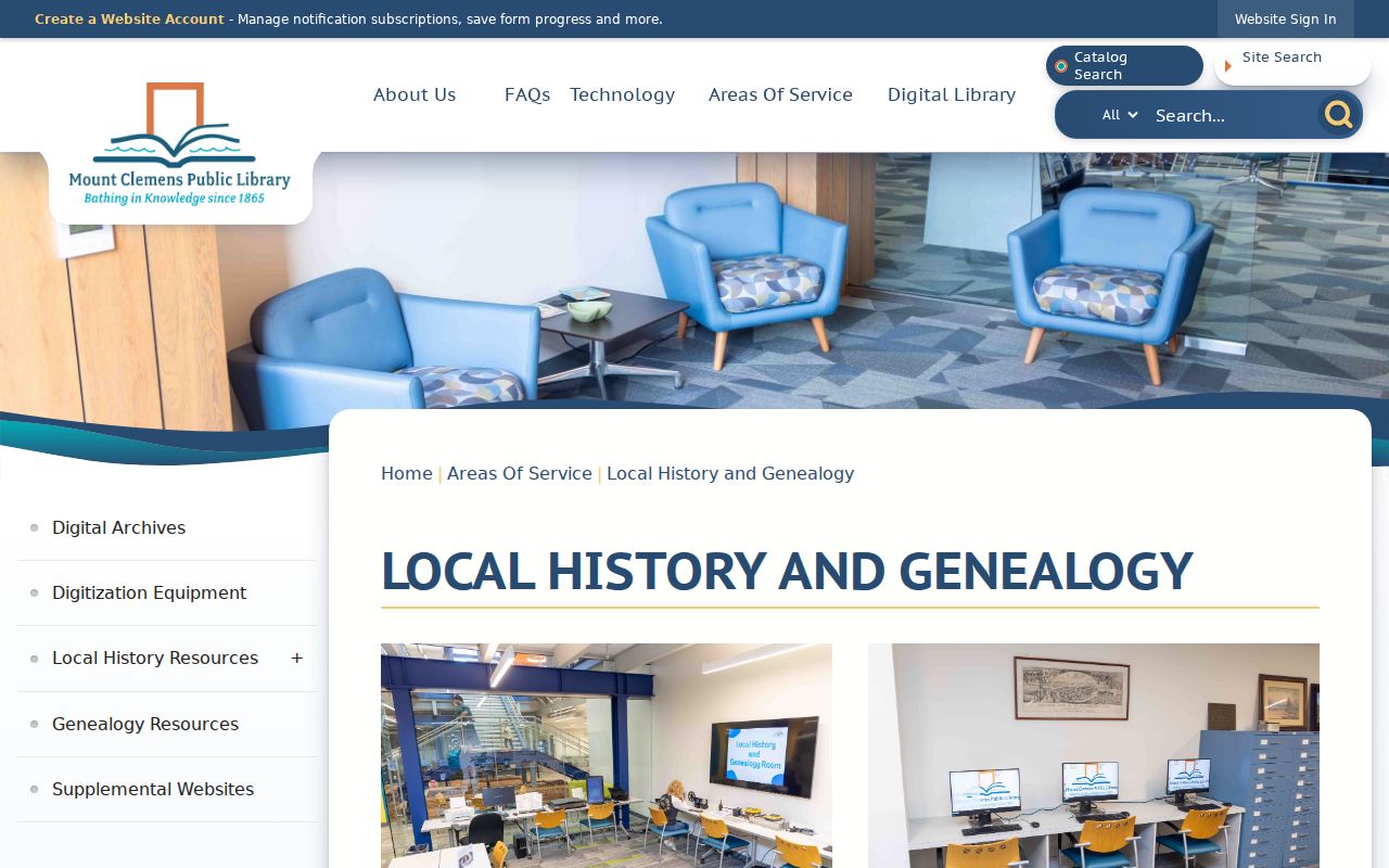 Mount Clemens Public Library local history and genealogy resources for Shelby Township research